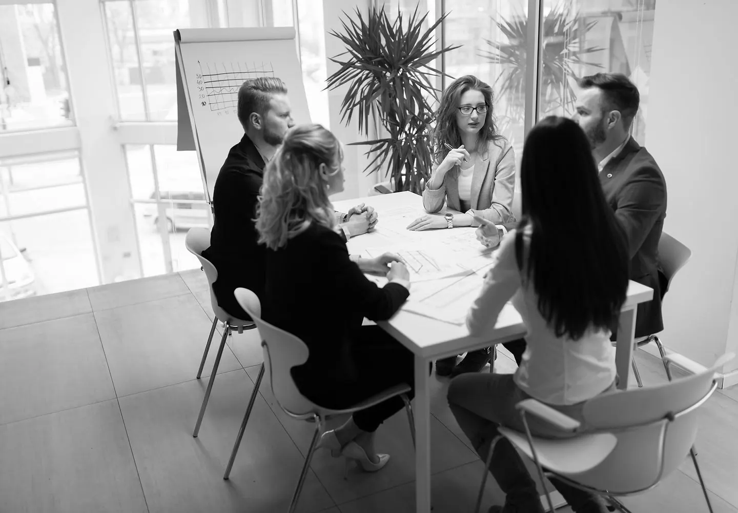 IT consultants planning a project with a client