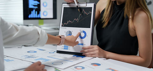Consultancy team reviewing data