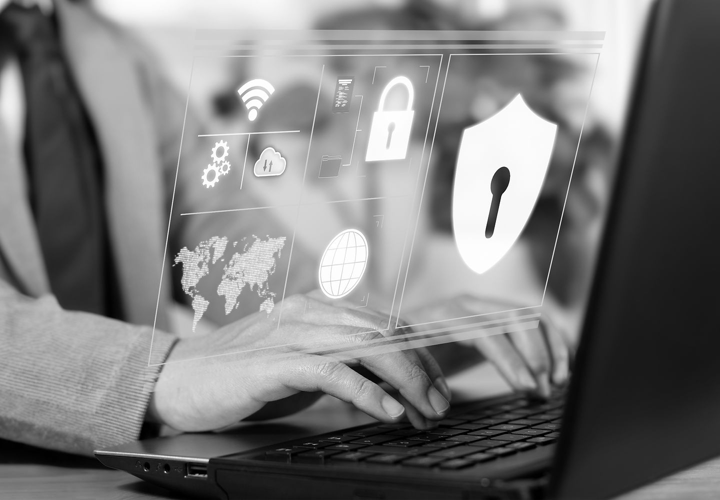 Cybersecurity specialist reviewing network security